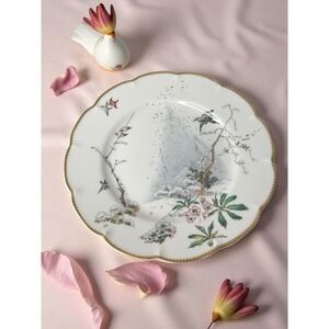 Vintage Haviland Limoges "Hiver" Theatre des Saisons Dinner Plate 10"  Gold Edge